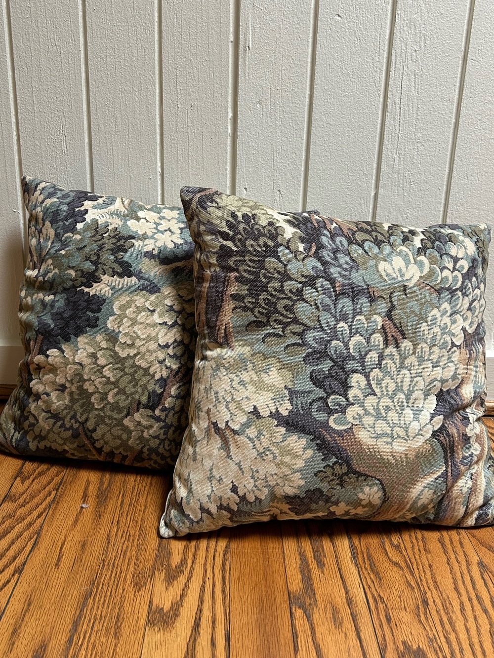 William Morris Inspired Pair of Square Throw Pillows